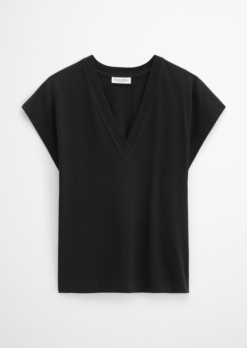 V-neck T-shirt relaxed — Black