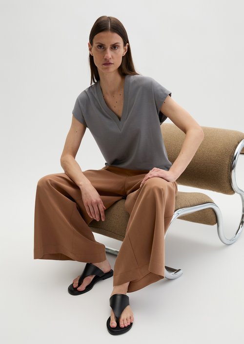 V-neck T-shirt relaxed — Oxide Grey