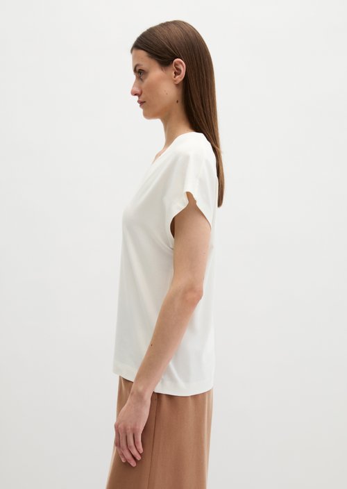 V-neck T-shirt relaxed — White Cotton