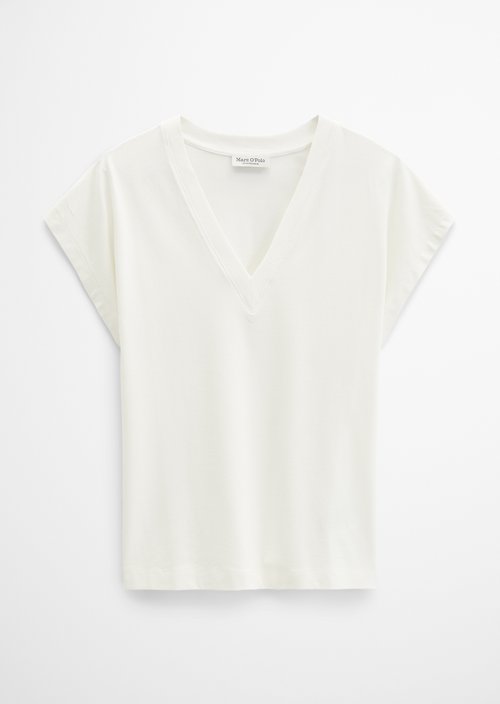 V-neck T-shirt relaxed — White Cotton
