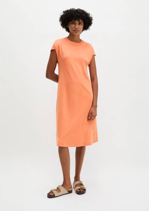 Jerseykleid regular Warm Orange in Frontalansicht