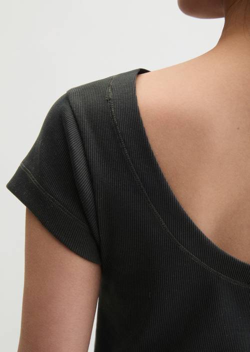 T-Shirt slim Black in Detailansicht