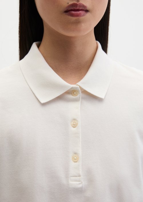 Regular polo shirt — White Cotton