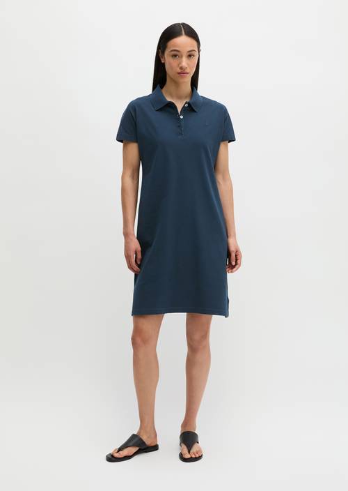 Polo dress regular Deep Night Blue in front view