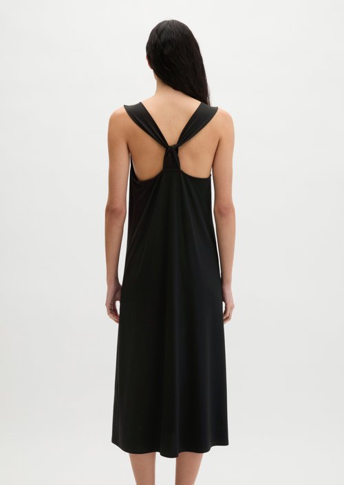 Shaped jersey dress with knot detail — Black