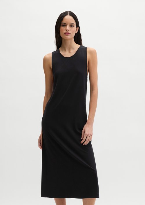 Shaped jersey dress with knot detail — Black