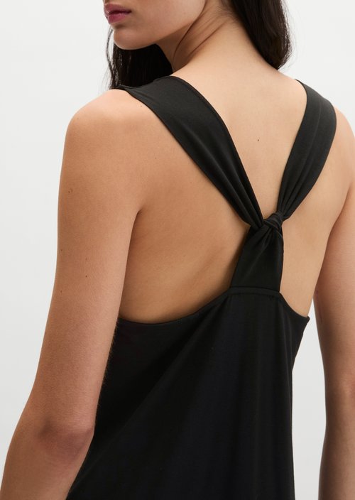 Shaped jersey dress with knot detail — Black