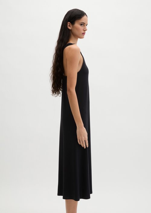 Shaped jersey dress with knot detail — Black