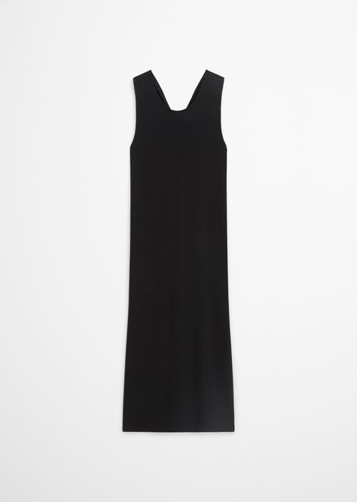 Shaped jersey dress with knot detail — Black