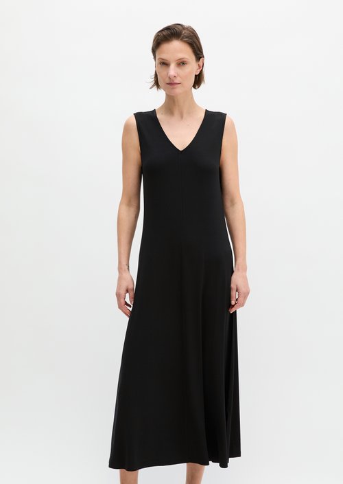 V-neck jersey dress shaped — Black