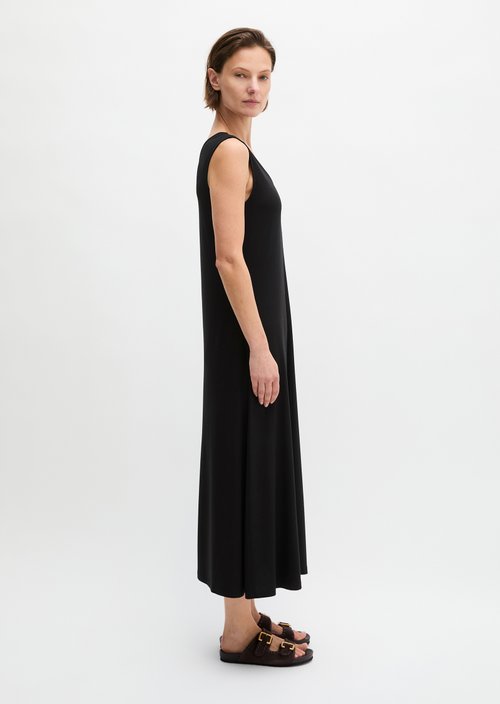 V-neck jersey dress shaped — Black