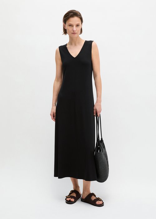 V-neck jersey dress shaped — Black