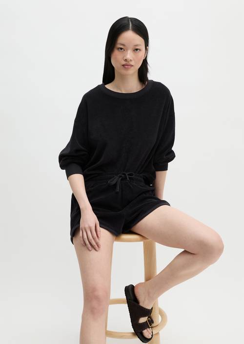 Sweat-shirt en éponge regular Deep Night Blue en vue de face