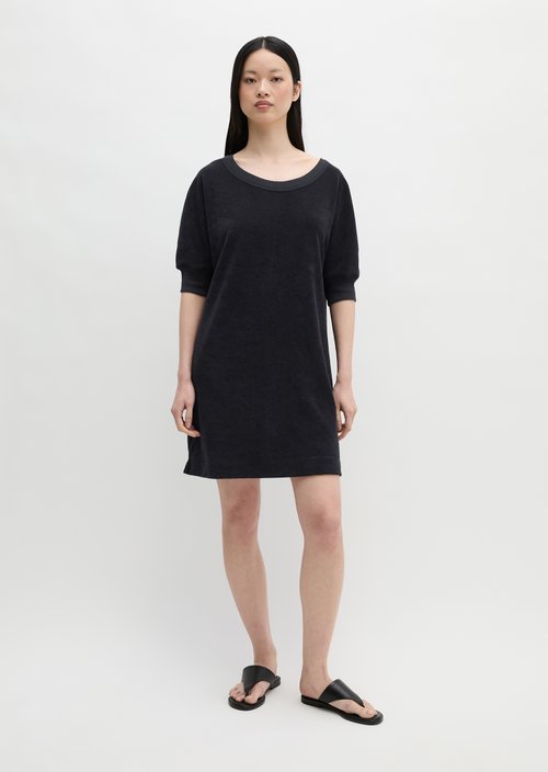 Loose terry cloth dress — Deep Night Blue