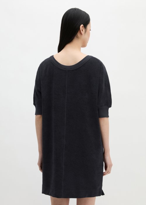 Loose terry cloth dress — Deep Night Blue