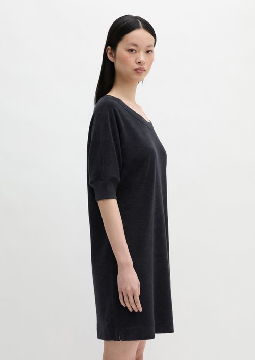 Loose terry cloth dress — Deep Night Blue