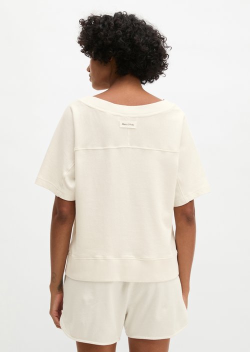 Regular short-sleeved sweatshirt — White Cotton