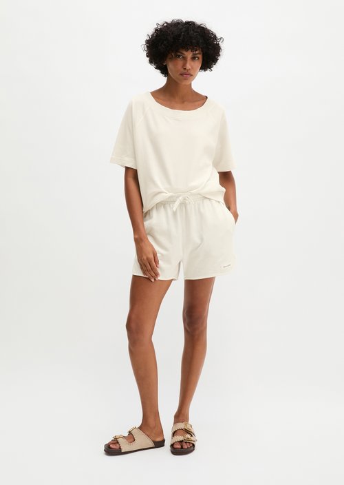 Regular short-sleeved sweatshirt — White Cotton