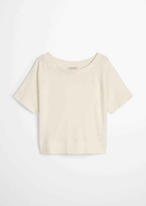 Regular short-sleeved sweatshirt — White Cotton