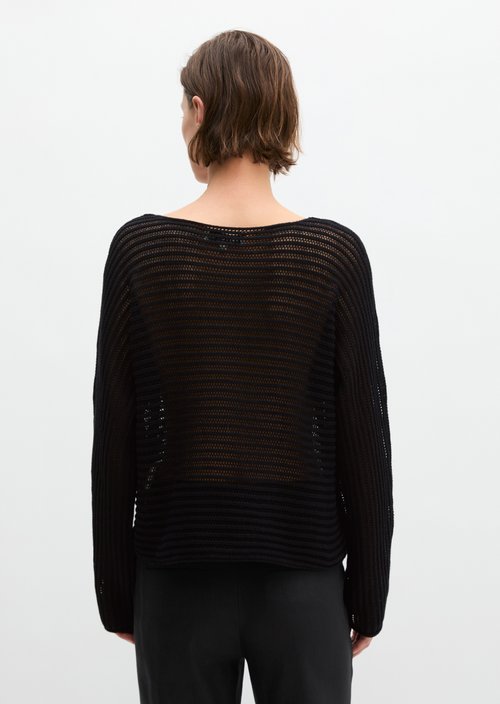 Ajour sweater relaxed — Black