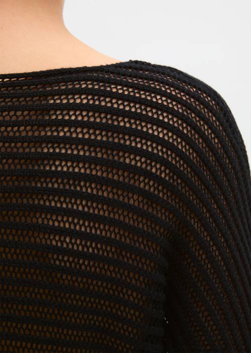 Ajour-Pullover relaxed Black in Detailansicht