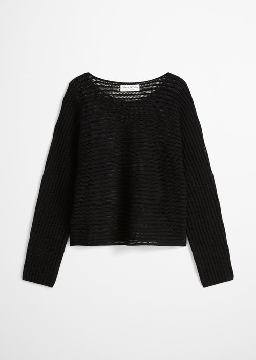 Ajour sweater relaxed — Black