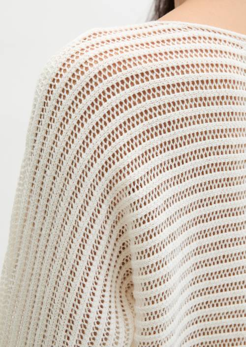Ajour jumper relajado White Cotton en vista detallada