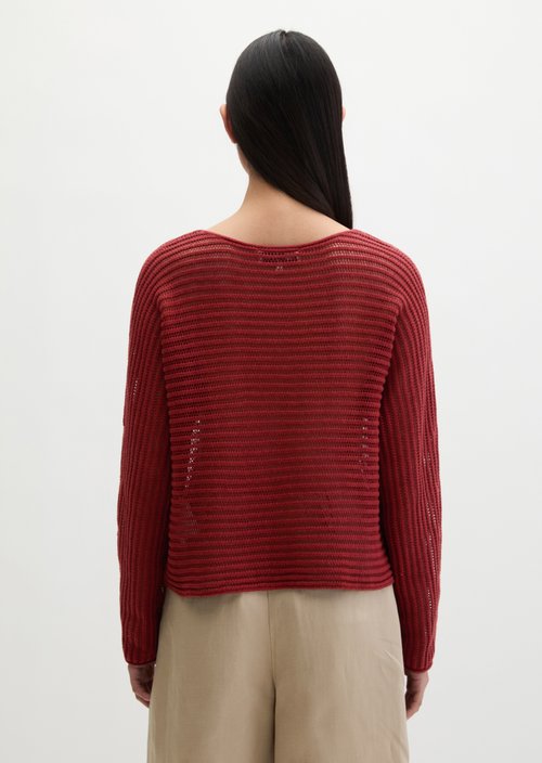 Ajour sweater relaxed — Tall Poppy