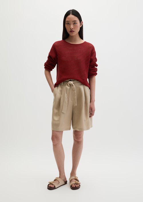 Ajour sweater relaxed — Tall Poppy