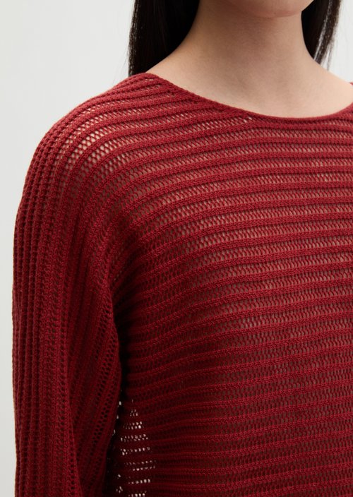 Ajour sweater relaxed — Tall Poppy