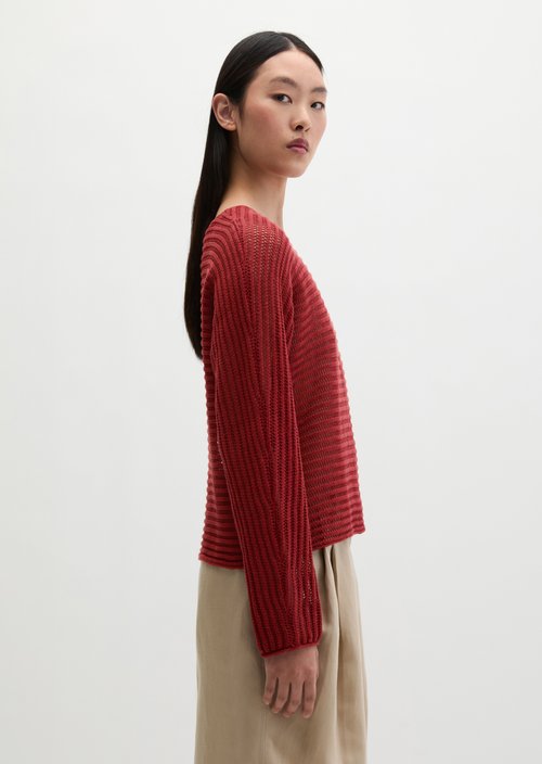 Ajour sweater relaxed — Tall Poppy