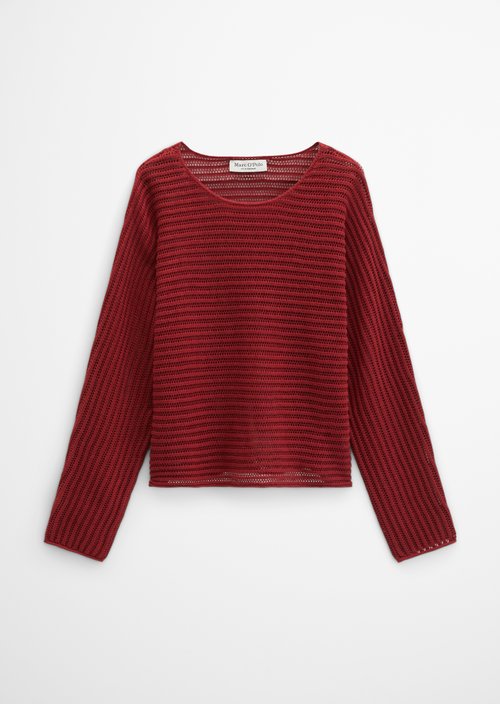Ajour sweater relaxed — Tall Poppy