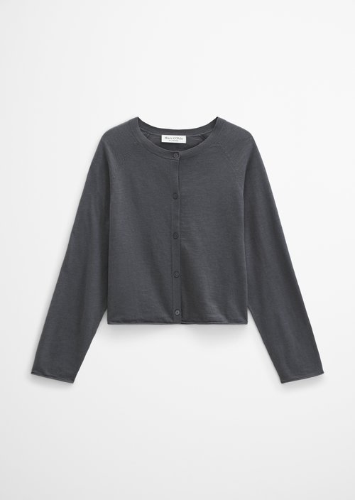 Relaxed fine knit cardigan — Oxide Grey