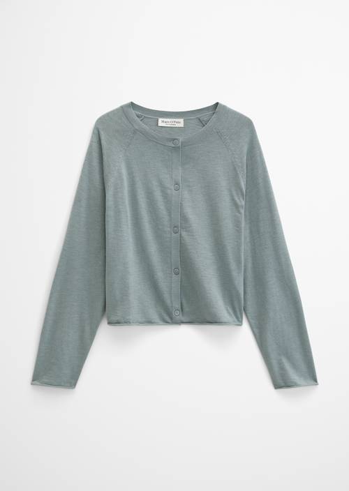 Cardigan en maille fine relaxed Quiet Sea en vue isolée sans mannequin