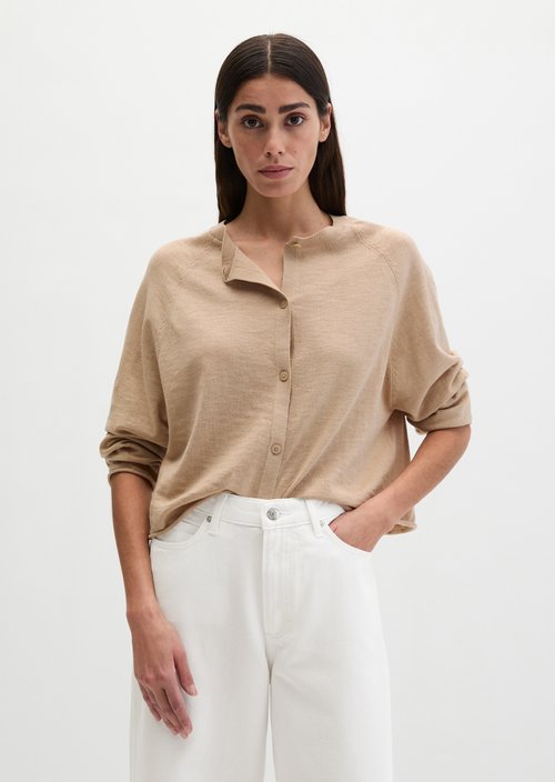 Relaxed fine knit cardigan — Sandpaper