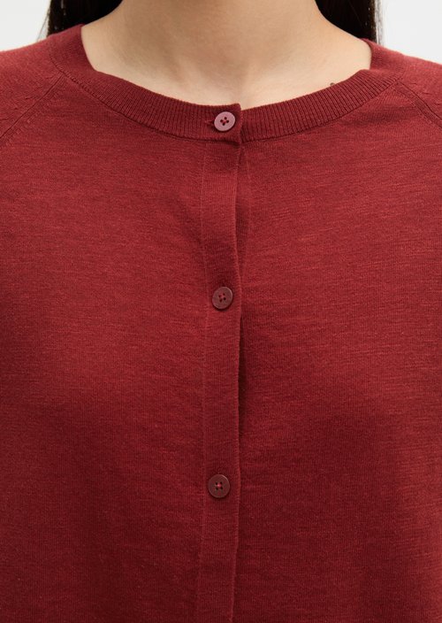 Relaxed fine knit cardigan — Tall Poppy