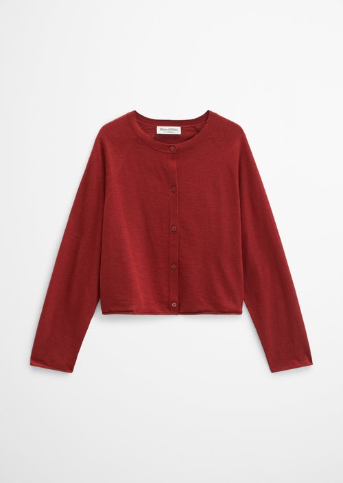 Relaxed fine knit cardigan — Tall Poppy