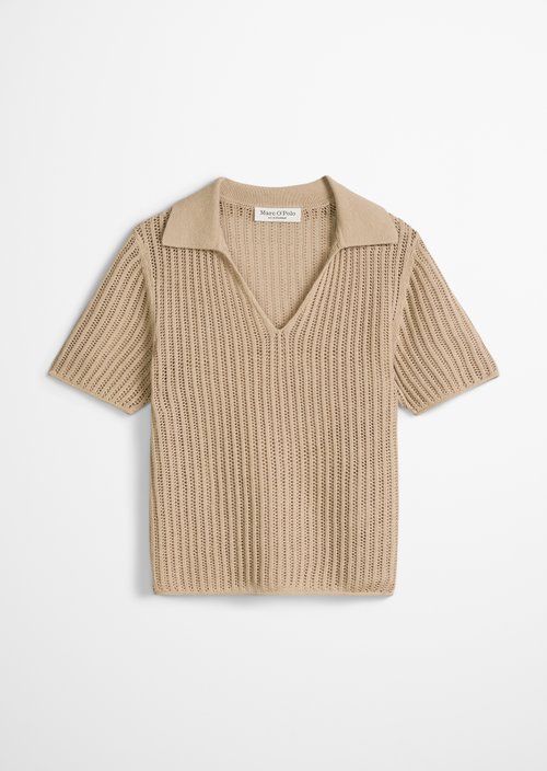 Ajour knitted polo regular — Sandpaper