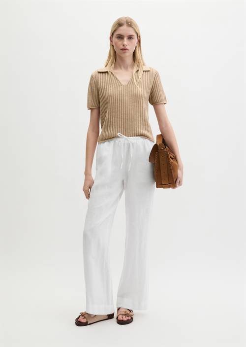 Ajour knitted polo regular Sandpaper in front view