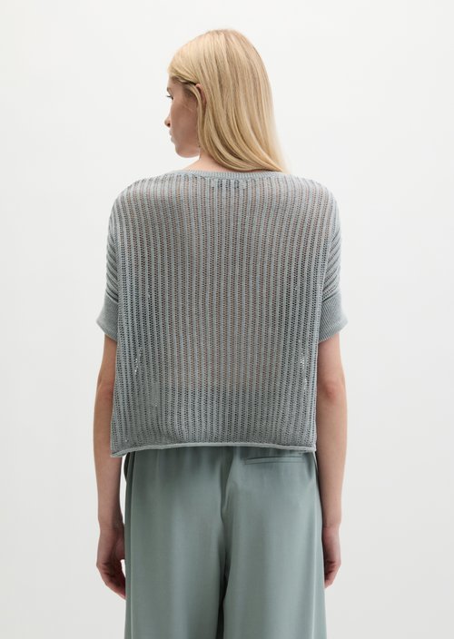 Short sleeve knitted sweater boxy — Quiet Sea
