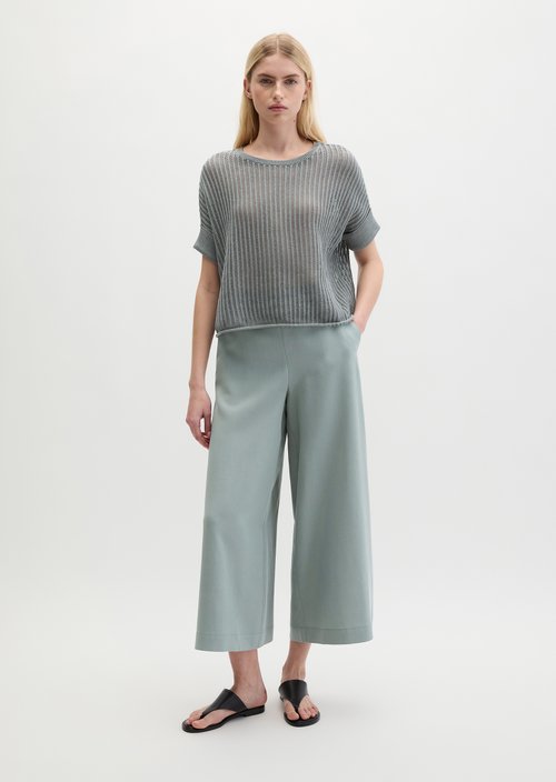 Short sleeve knitted sweater boxy — Quiet Sea