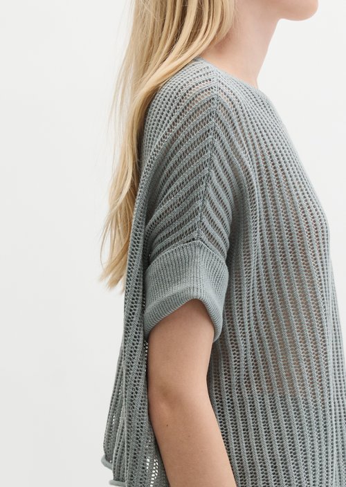 Short sleeve knitted sweater boxy — Quiet Sea