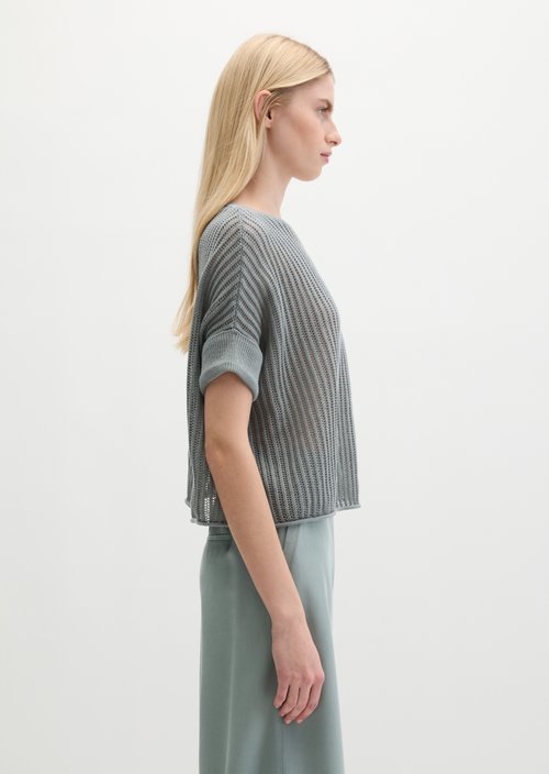 Short sleeve knitted sweater boxy — Quiet Sea