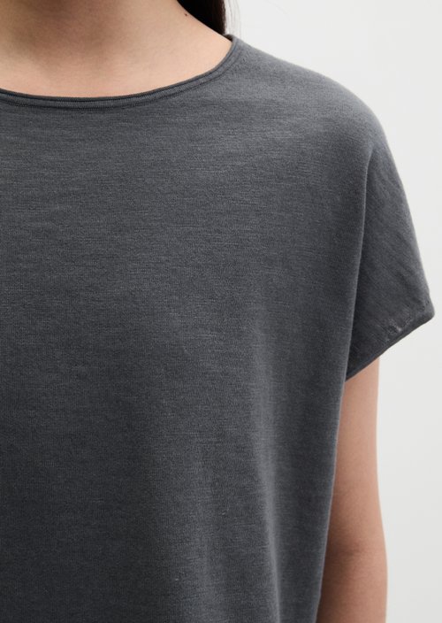 Loose-fitting fine-knit sweater — Oxide Grey