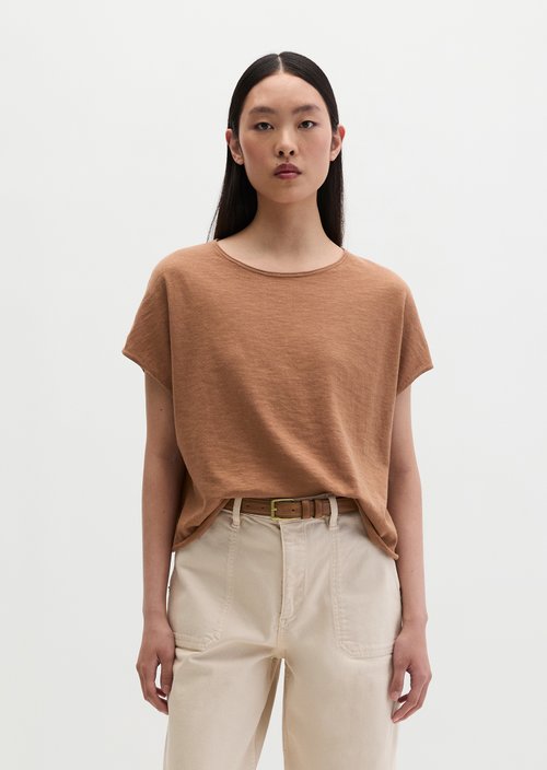 Loose-fitting fine-knit sweater — Burnt Brown