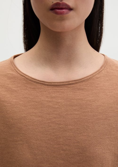 Loose-fitting fine-knit sweater — Burnt Brown