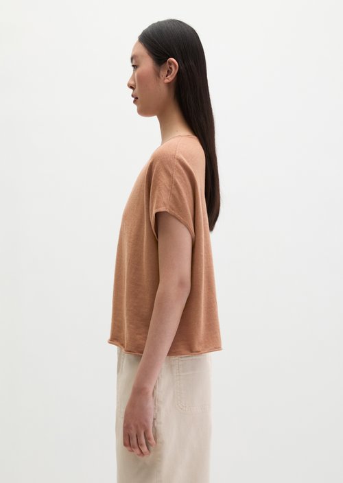 Loose-fitting fine-knit sweater — Burnt Brown