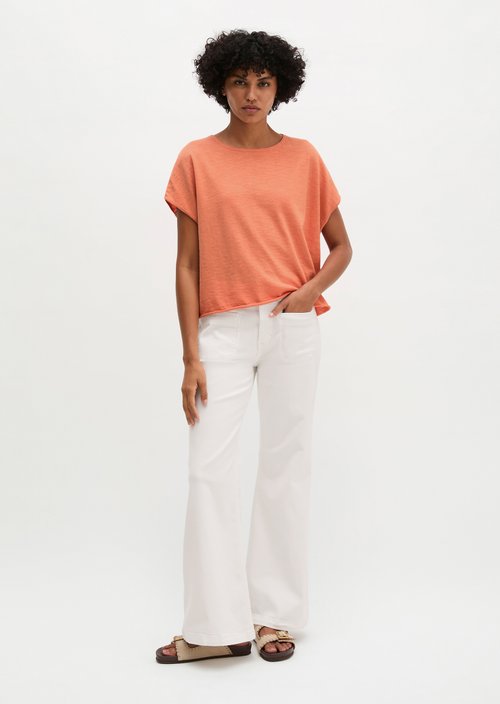 Loose-fitting fine-knit sweater — Warm Orange