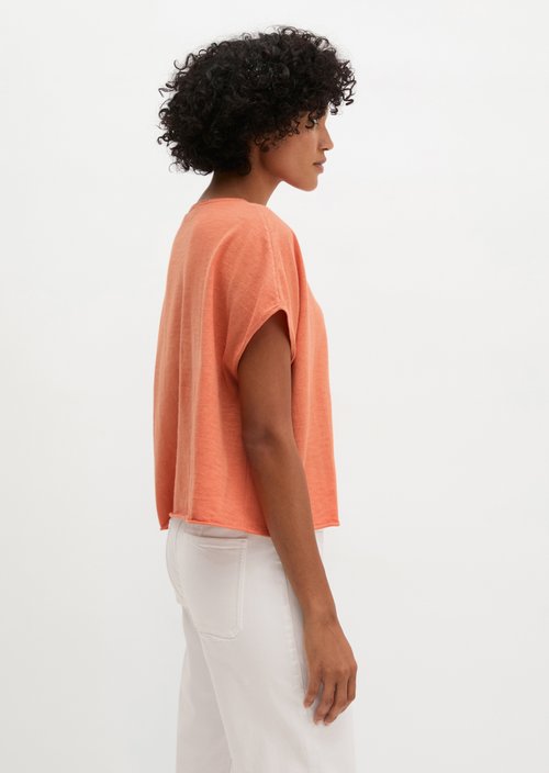 Loose-fitting fine-knit sweater — Warm Orange