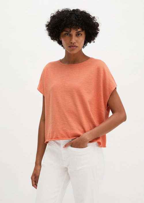 Loose-fitting fine-knit sweater — Warm Orange